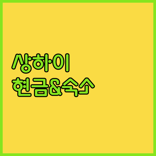 상하이 훙차오 공항 트래블로그 현금 인출 방법 및 위치 좋은 인기 숙소 4곳 분석