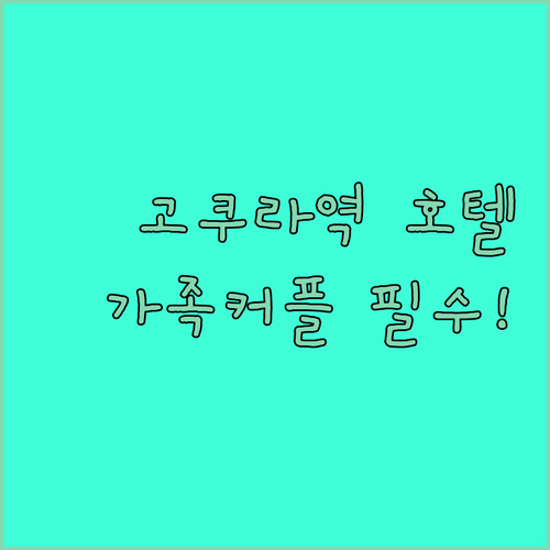 가족여행 커플여행 모두 만족하는 고쿠라역 주변 호텔 위치 정보와 시설 특징 정리