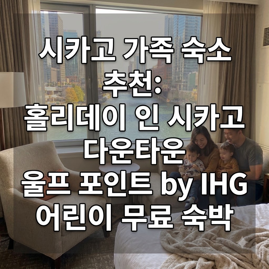 시카고 가족 숙소 추천 홀리데이 인 시카고 다운타운 울프 포인트 바이 IHG 아동 무료 숙박