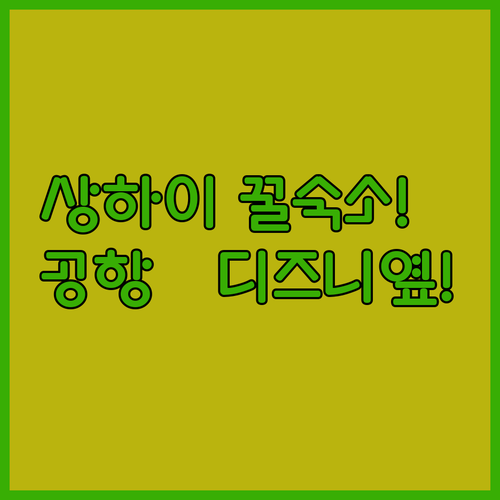 상하이 호텔 추천 디즈니랜드와 공항 가까운 숙소 어디가 좋을까?