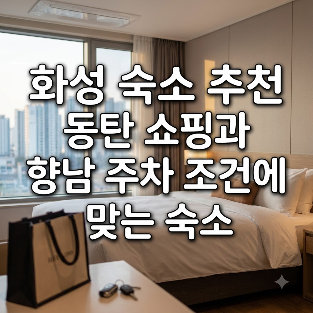 화성 숙소 추천 동탄 쇼핑과 향남 주차 조건에 맞는 숙소