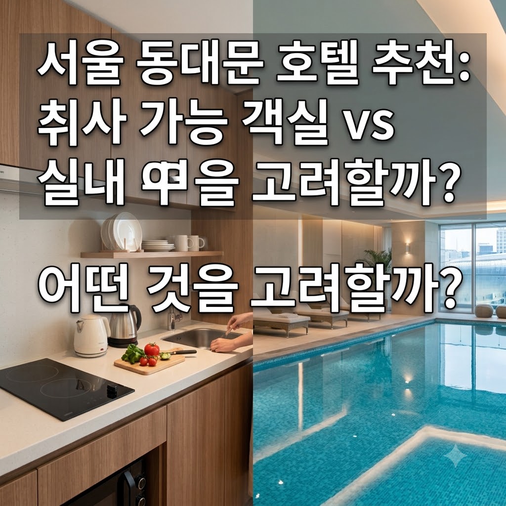 서울 동대문 호텔 추천 주방 객실과 실내 수영장 중 무엇을 볼까?