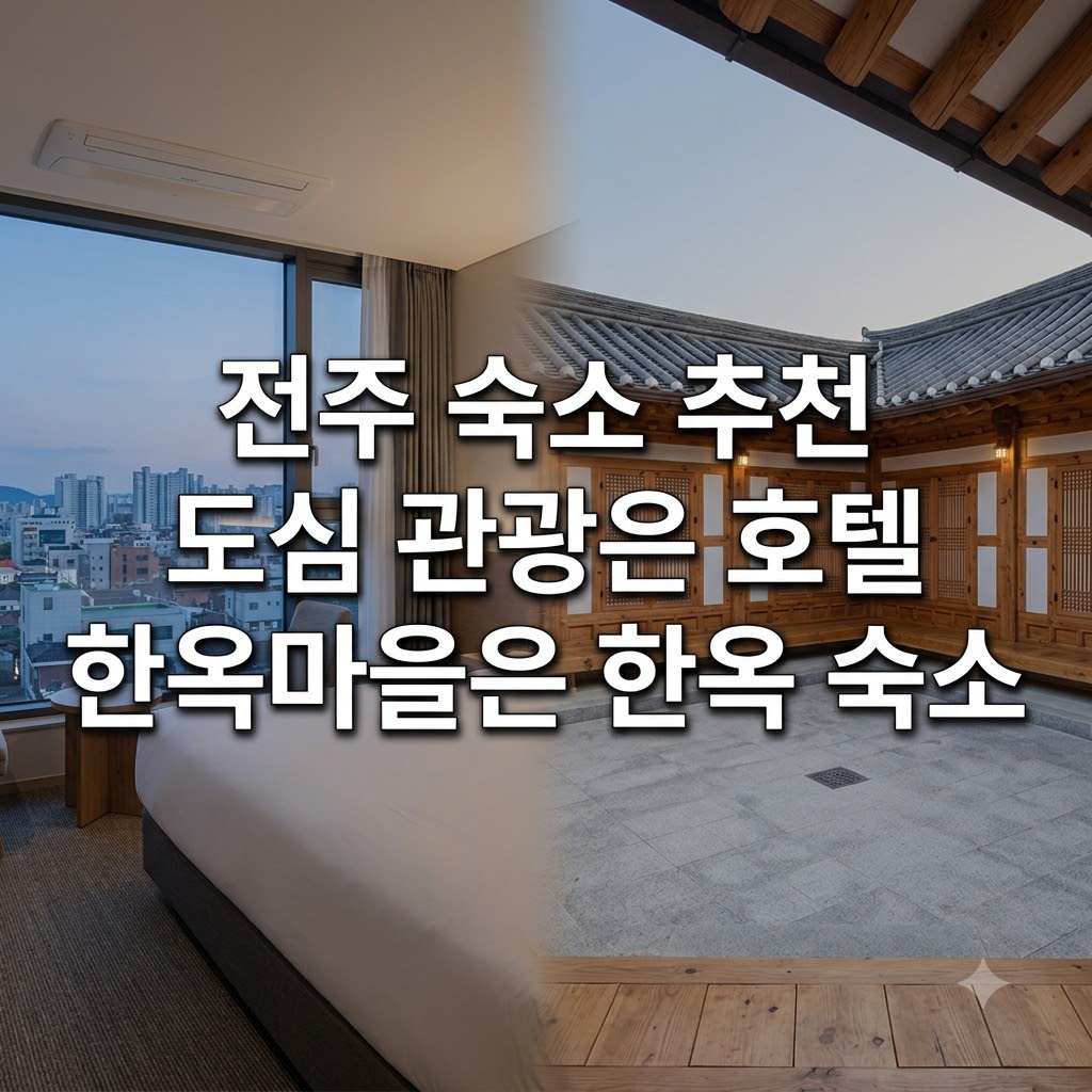 전주 숙소 추천 도심 관광은 호텔 한옥마을은 한옥 숙소