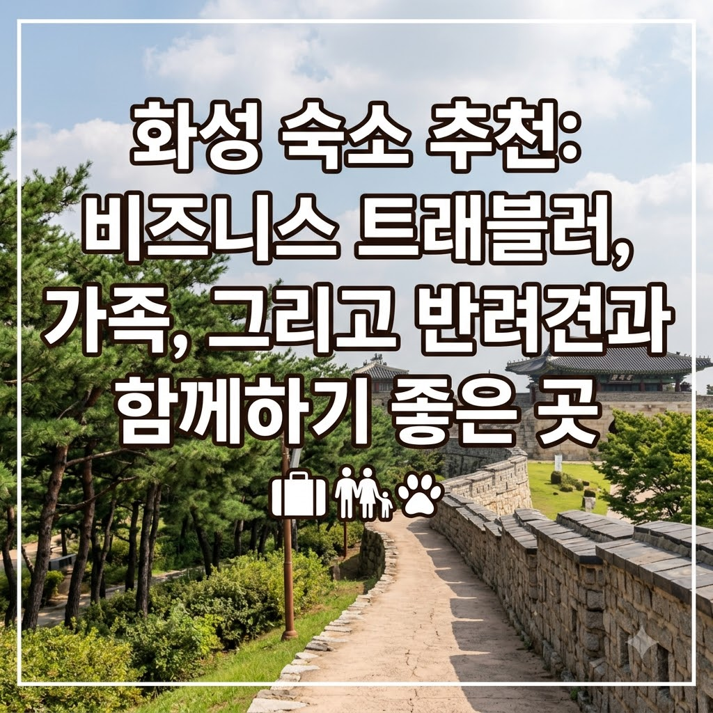 화성 숙소 추천 출장객부터 가족과 반려견 투숙에 어울리는 곳