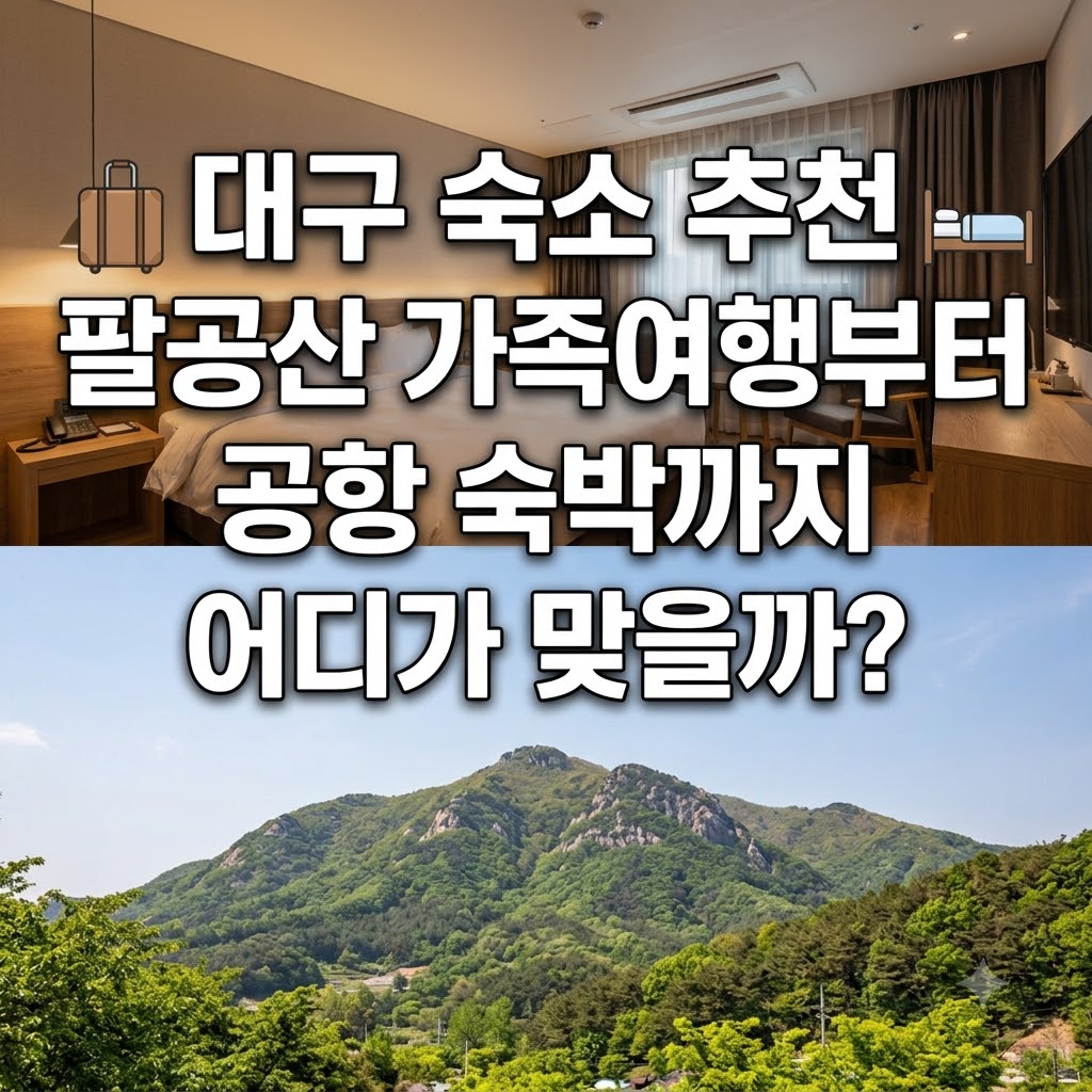 대구 숙소 추천 팔공산 가족여행부터 공항 숙박까지 어디가 맞을까?