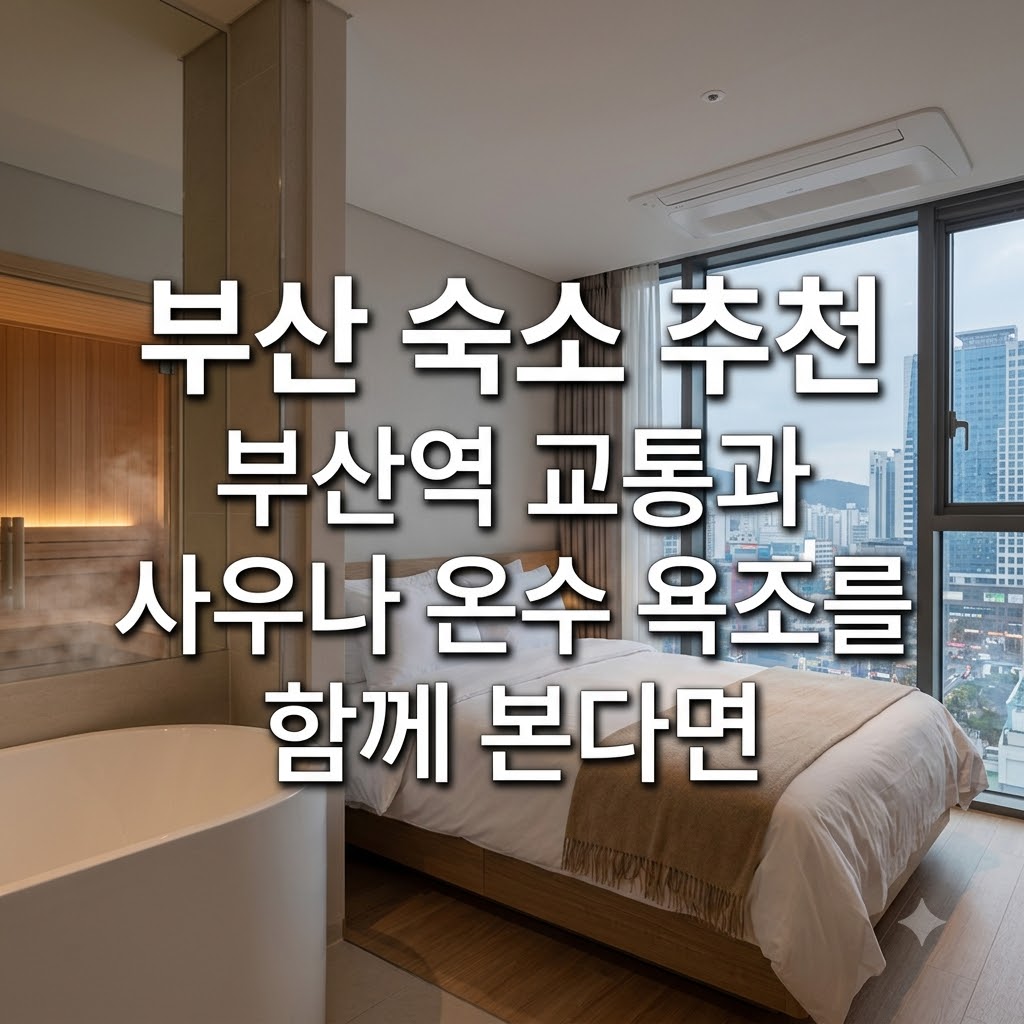 부산 숙소 추천 부산역 교통과 사우나 온수 욕조를 함께 본다면